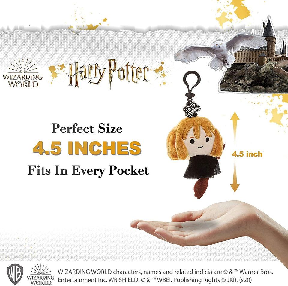 Hogwarts Plush Keychain 3pk Harry Potter Ron Hermione Zipper Pull Set PMI International