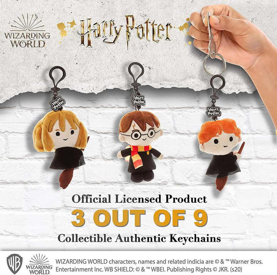 Hogwarts Plush Keychain 3pk Harry Potter Ron Hermione Zipper Pull Set PMI International