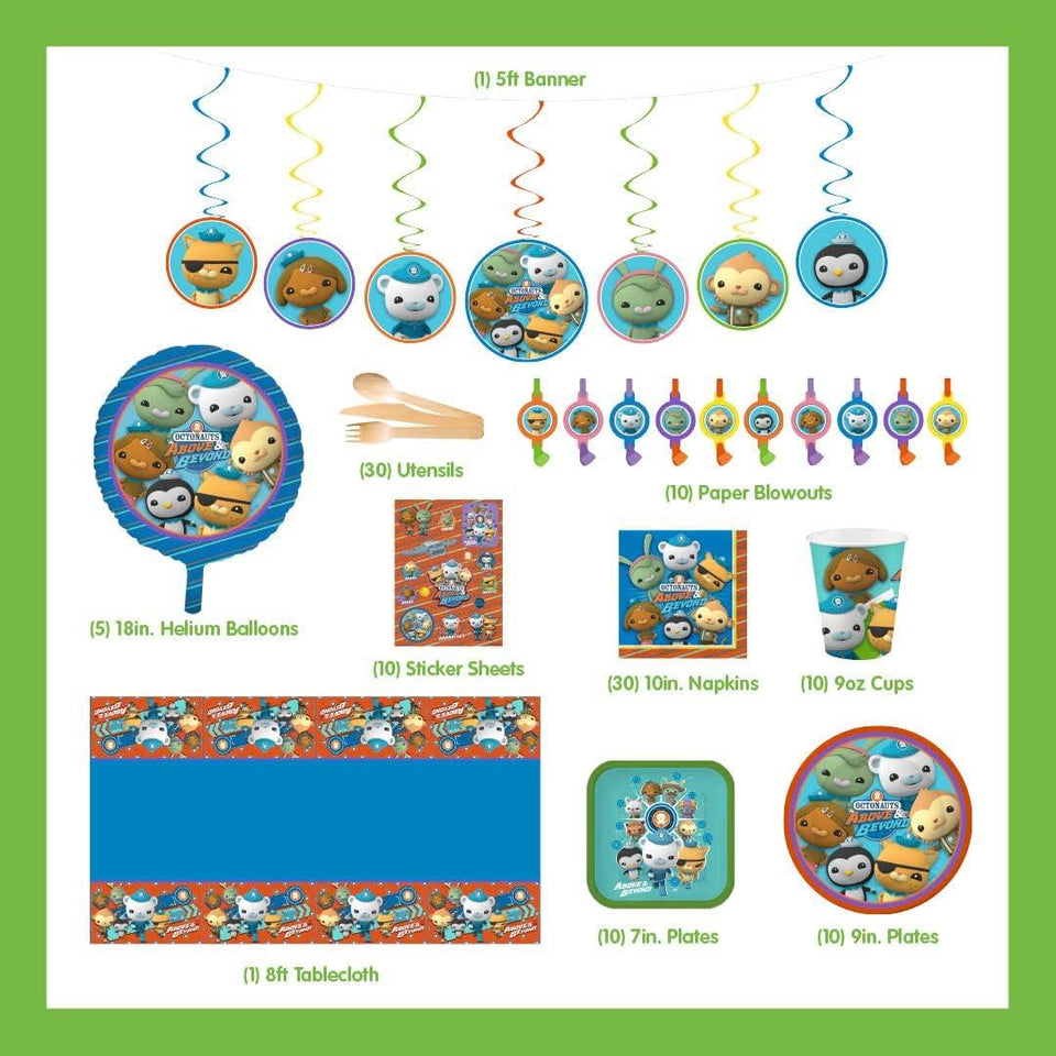 Octonauts Above & Beyond Party in a Box Kit 100+ pcs Balloon Utensils Decorations Stickers Mighty Mojo