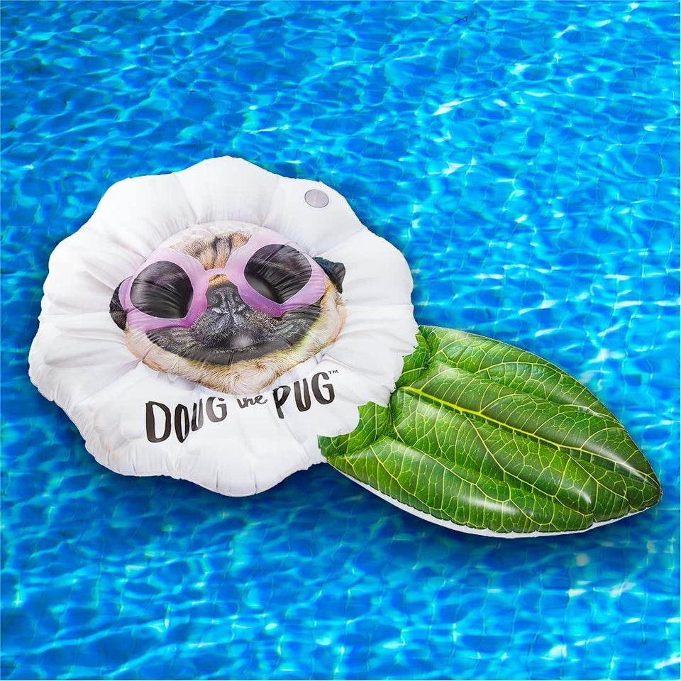 Doug The Pug Inflatable Pool Float Lounger Summer Beach Raft Puncture ...