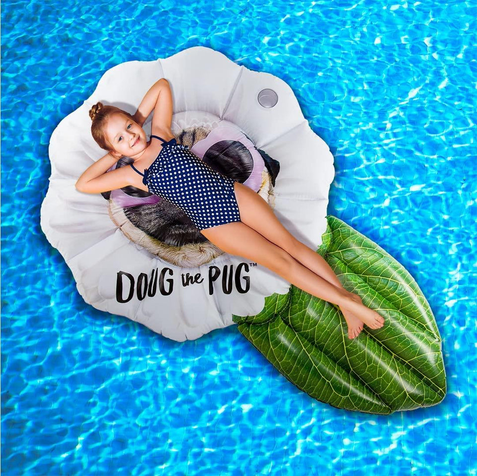 Doug The Pug Inflatable Pool Float Lounger Summer Beach Raft Puncture Resistant Mighty Mojo