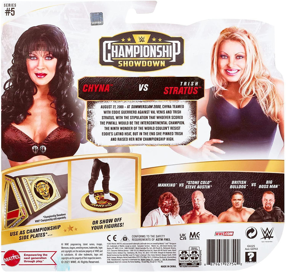 WWE Chyna vs Trish Stratus Championship Showdown Side Plate Wrestling Figures Mattel