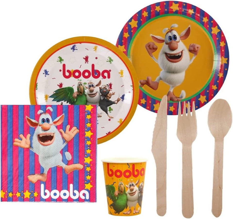 Booba Cartoon Official Birthday Party In A Box 82pc Set Decorating Kit Napkins Cups Utensils Mighty Mojo