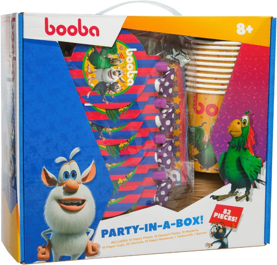 Booba Cartoon Official Birthday Party In A Box 82pc Set Decorating Kit Napkins Cups Utensils Mighty Mojo