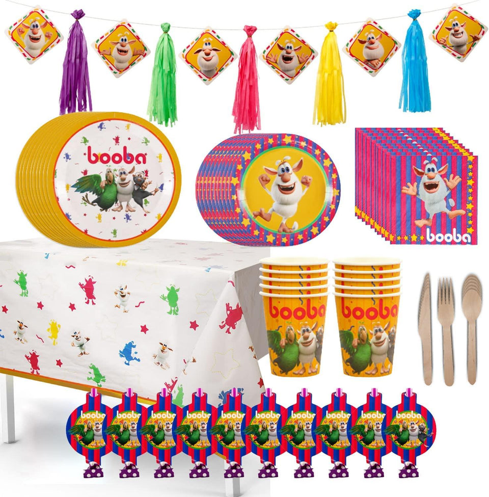 Booba Cartoon Official Birthday Party In A Box 82pc Set Decorating Kit Napkins Cups Utensils Mighty Mojo