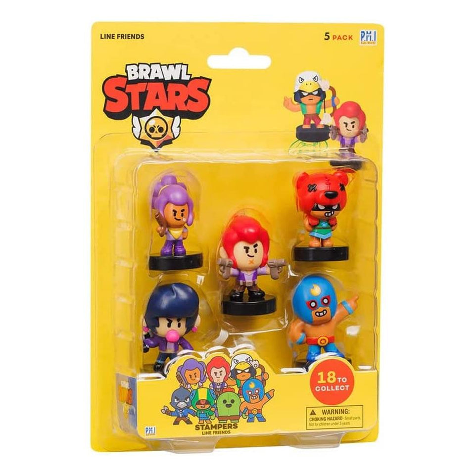 Brawl Stars Stamps 5pk Shelly Colt Nita Primo Bibi Party Favors Brawler Set PMI International
