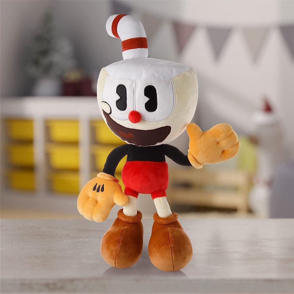 The Cuphead Show Cuphead & Mugman 2pk Plush 15" Doll Animated Series Character Soft Toy Mighty Mojo