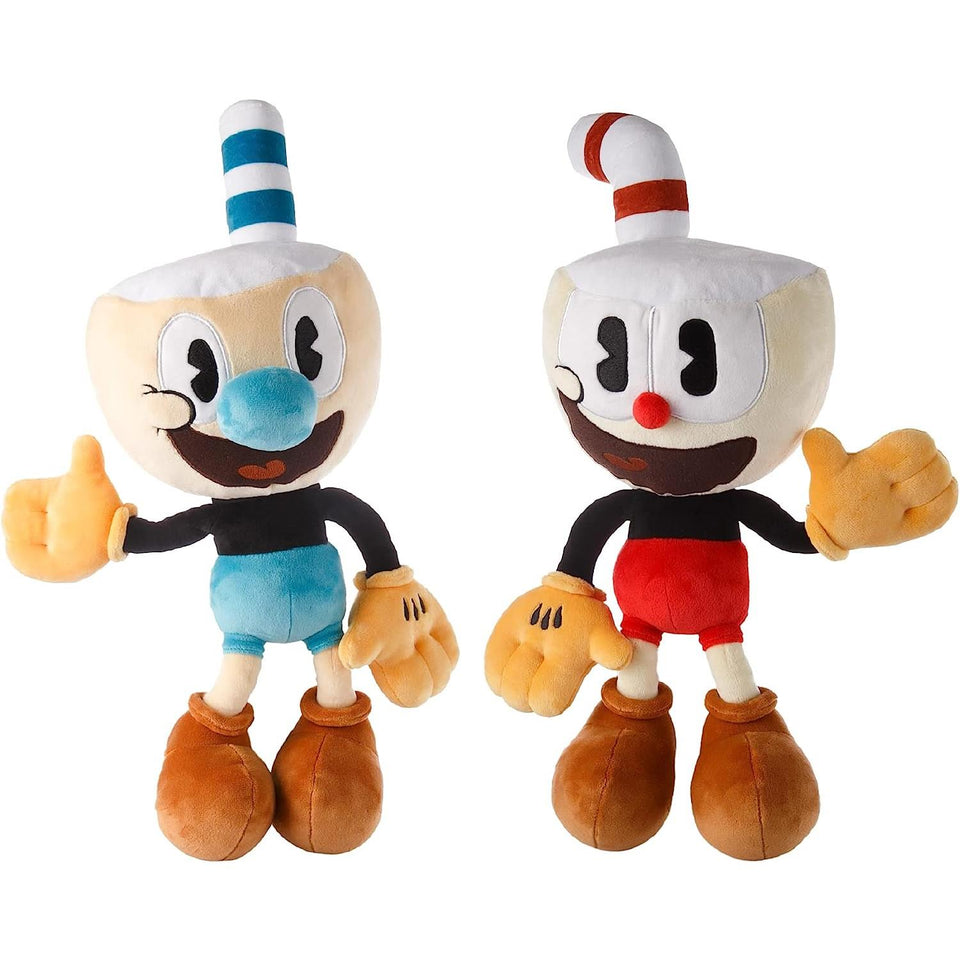 The Cuphead Show Cuphead & Mugman 2pk Plush 15" Doll Animated Series Character Soft Toy Mighty Mojo