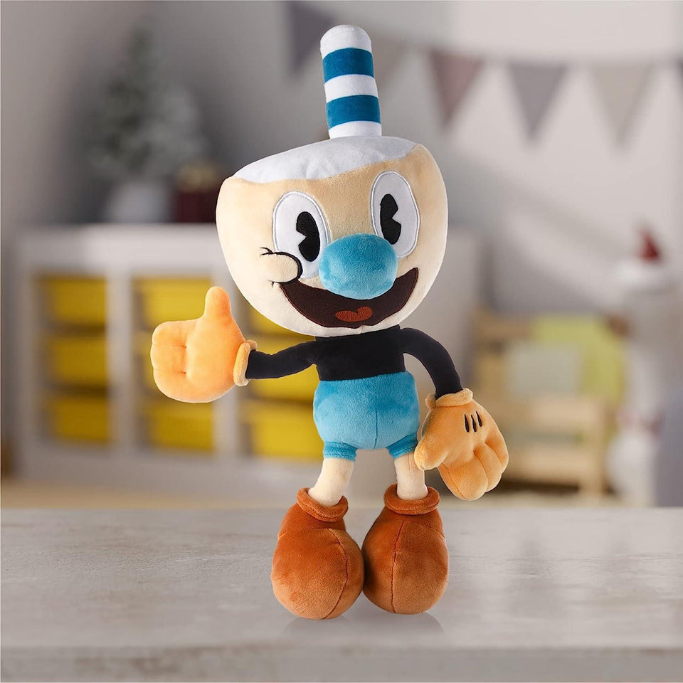 The Cuphead Show Cuphead & Mugman 2pk Plush 15" Doll Animated Series Character Soft Toy Mighty Mojo