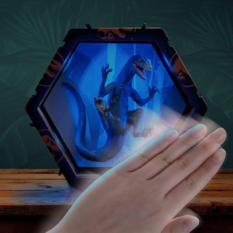 WOW Pods Blue Velociprator Light-Up Display Jurassic World Dominion Dinosaur WOW! Stuff
