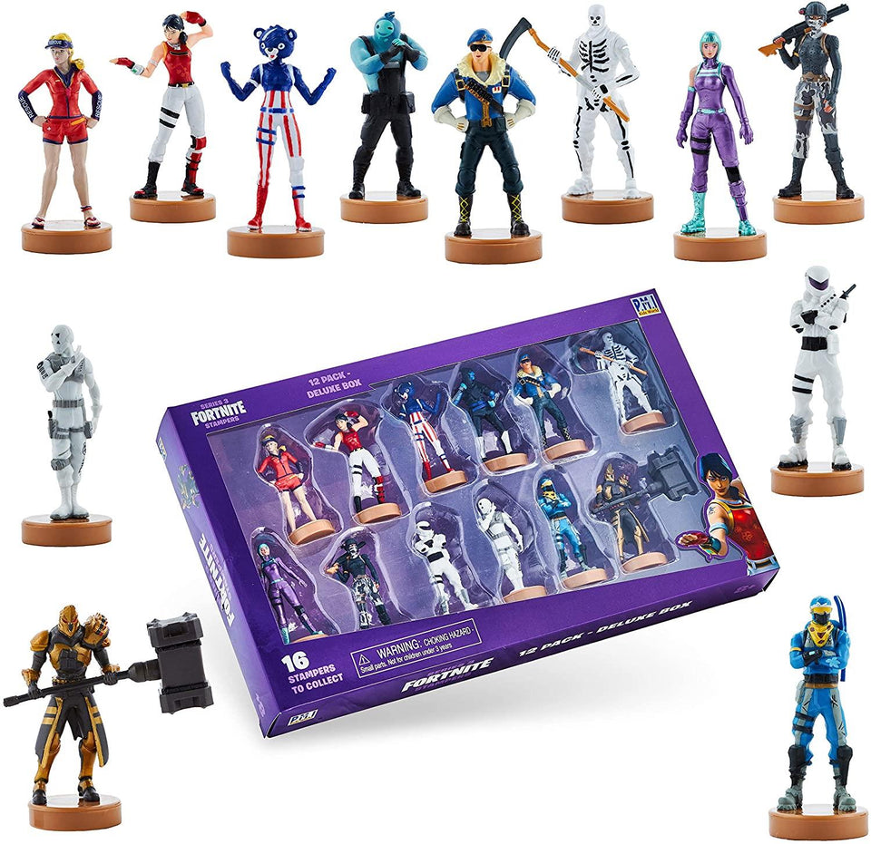 Fortnite Popular Character Stampers 12pk Deluxe Box Cake Toppers Toy Battle Figures PMI International