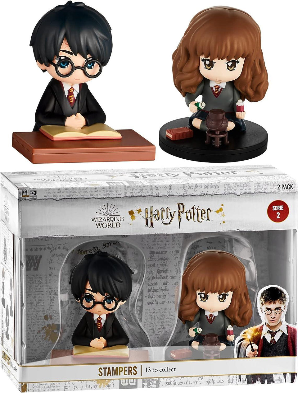 Hermione Granger & Harry Potter Ink Stampers Studying Hogwarts Fantasy PMI International