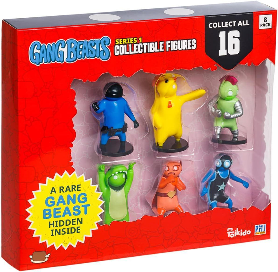 Gang Beasts Action Figures 8-Pack 2.5" Mini Superhero Wrestler Chicken Suit Cyborg PMI International