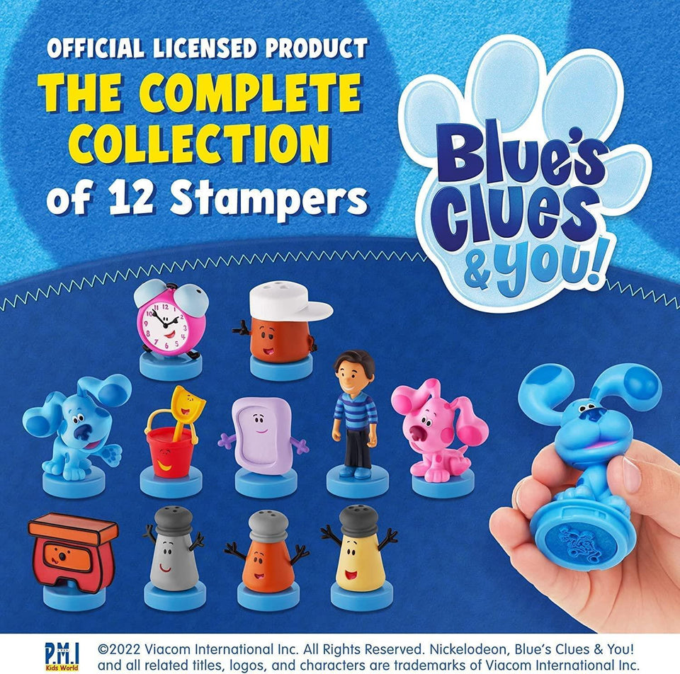 Blues Clues Stamps 12pk Tickety Josh Shovel Pail Slippery Soap Magenta Paprika PMI International