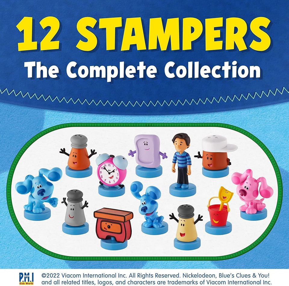 Blues Clues Stamps 12pk Tickety Josh Shovel Pail Slippery Soap Magenta Paprika PMI International