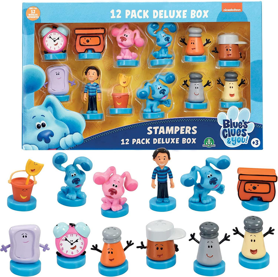 Blues Clues Stamps 12pk Tickety Josh Shovel Pail Slippery Soap Magenta Paprika PMI International