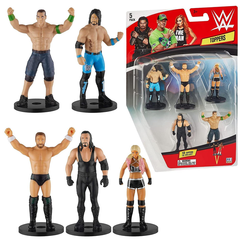 WWE Pencil Toppers 5pk John Cena Reigns Undertaker Bliss Bryan Styles PMI International