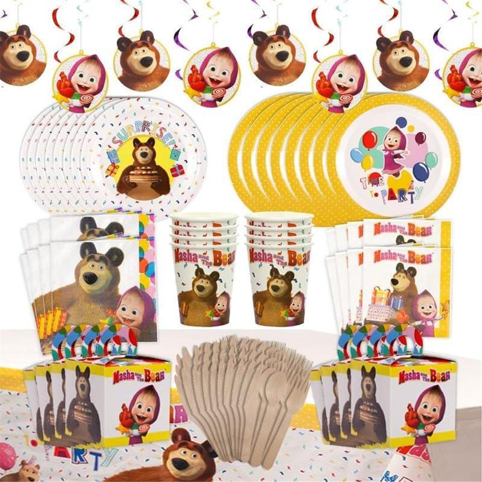Masha and The Bear Table Cloth Kids Party Decor Supplies Durable Mighty Mojo