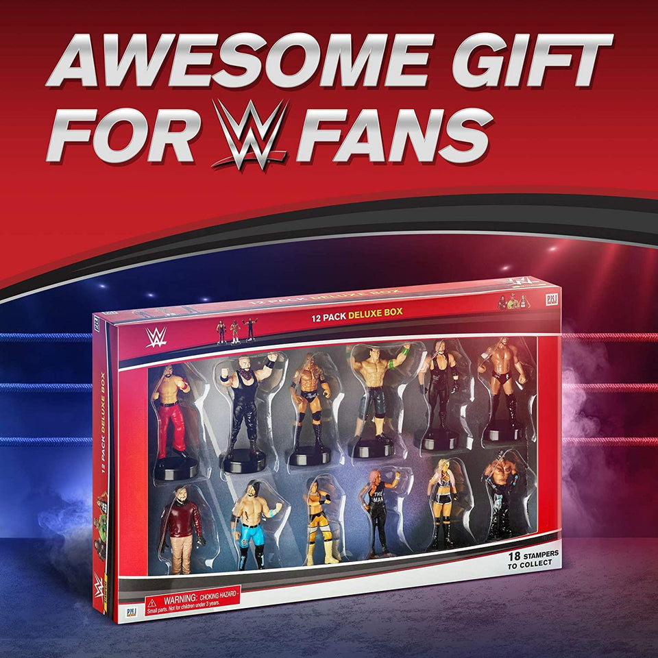 WWE Stampers 12pk Deluxe Box Cake Toppers Craft Toy Character Figures PMI International