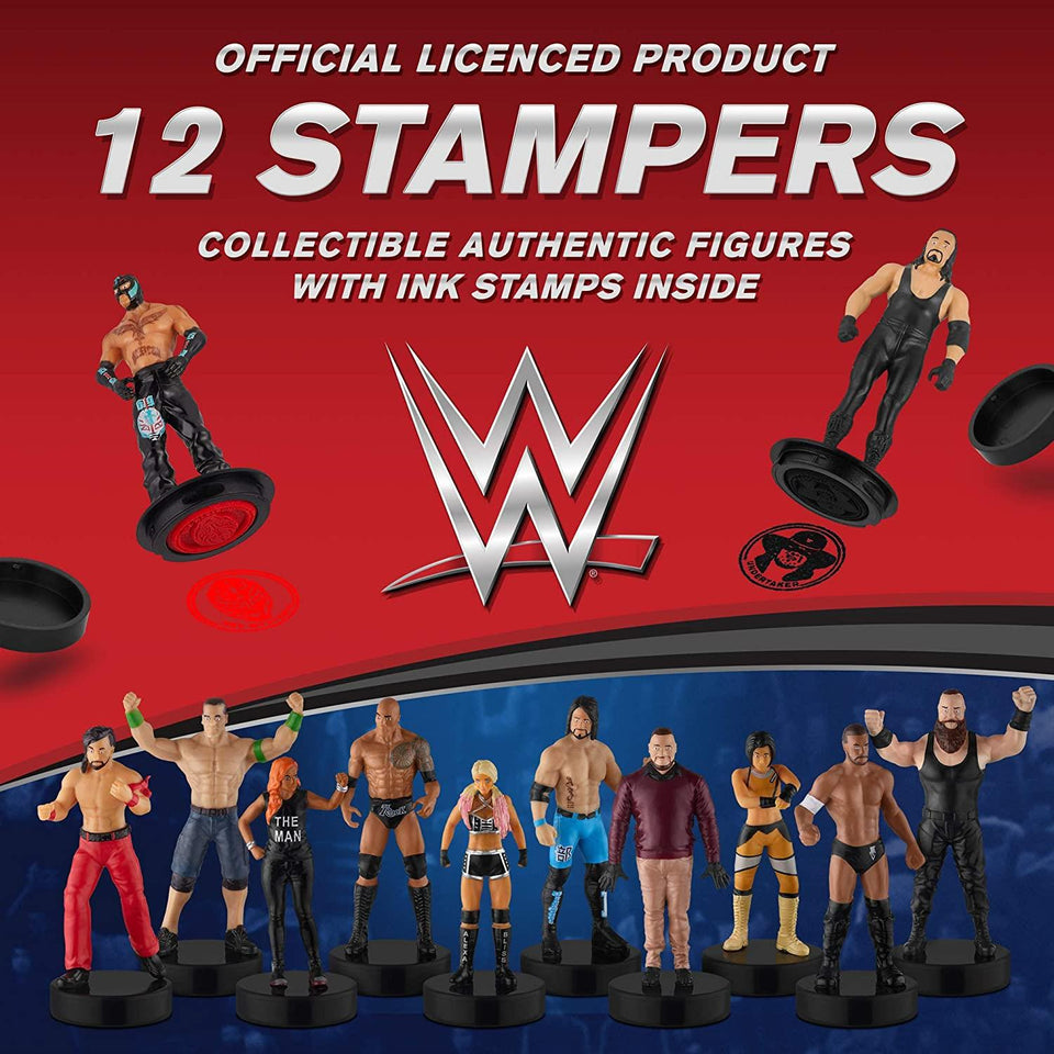 WWE Stampers 12pk Deluxe Box Cake Toppers Craft Toy Character Figures PMI International