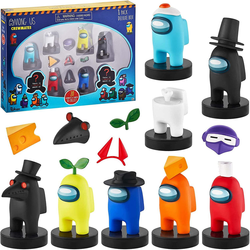 Among Us Crewmates Stampers 8pk Cyan Blue Green Black Assorted Figure Box PMI International