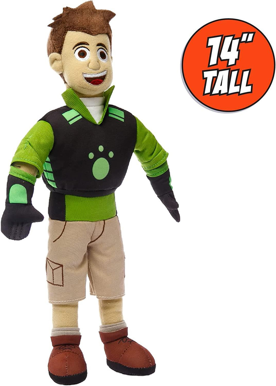 Chris Kratt Wild Kratts Plush Toy Doll 14" Green Creature Power Suit Mighty Mojo
