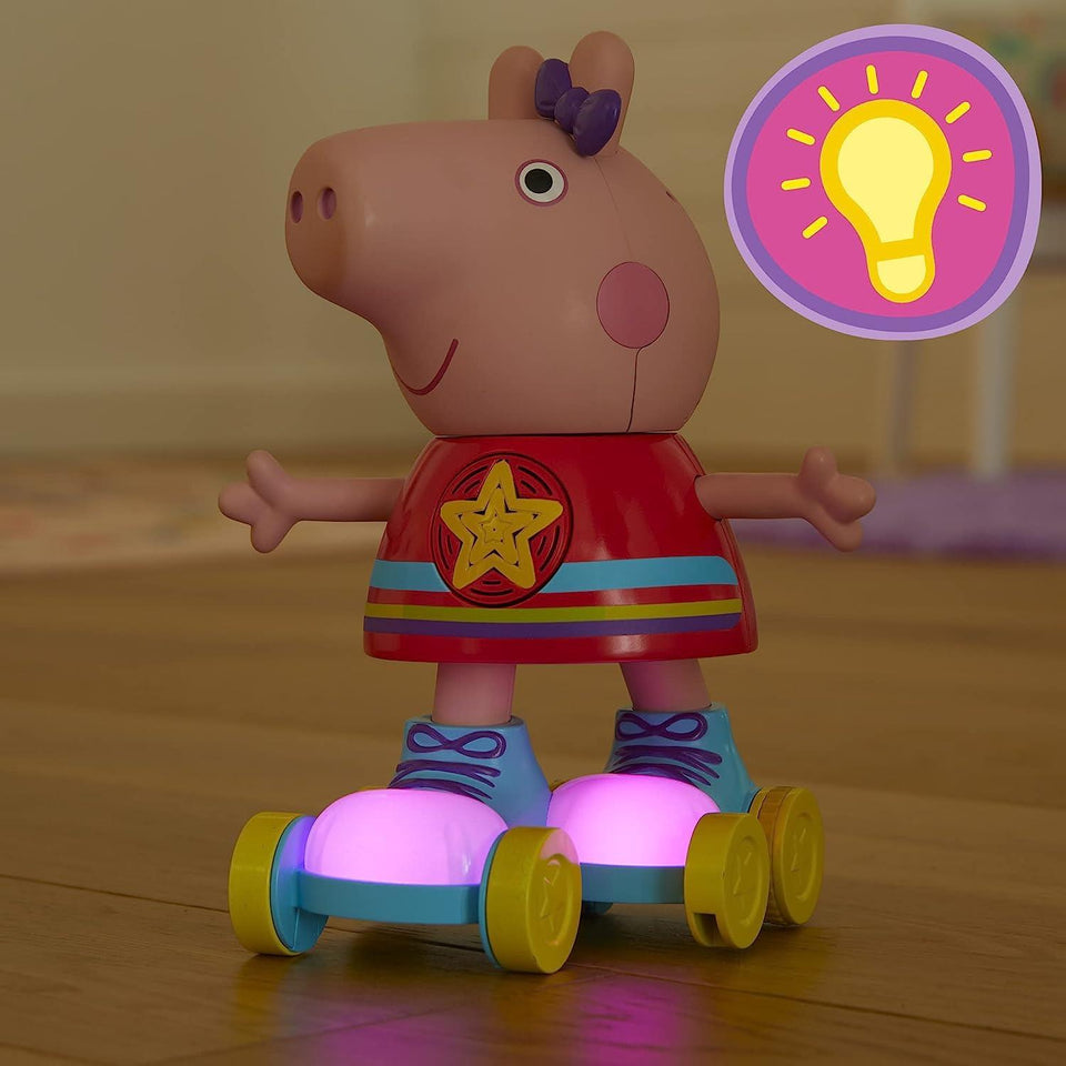Peppa Pig Disco Peppa Roller Skating Doll 11" Light-Up Talking Musical Toy Hasbro