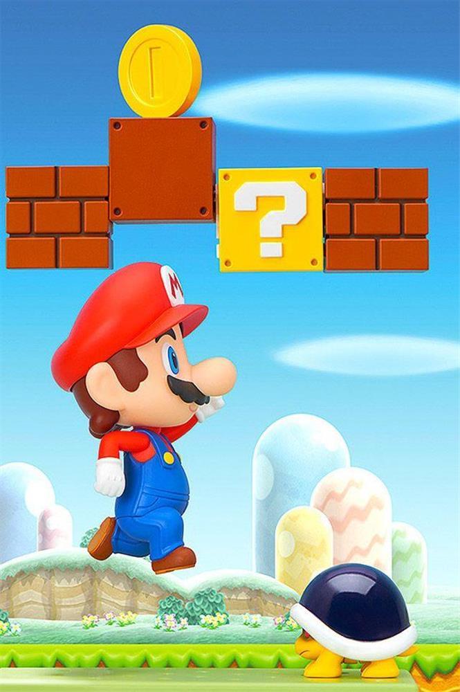 Super Mario Bros Nendoroid Action Figure with Bonus Coins Nintendo Toy NES