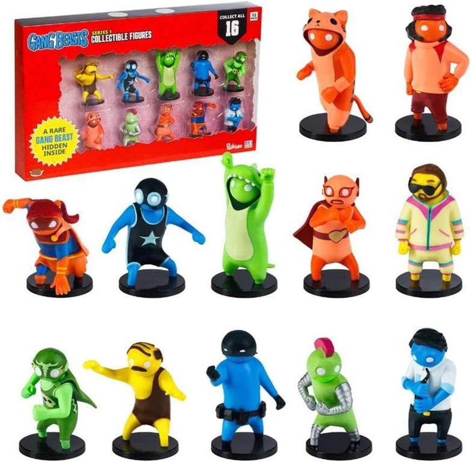 Gang Beasts Action Figures 12pk Party Supplies Gift for Video Gamer Set PMI International