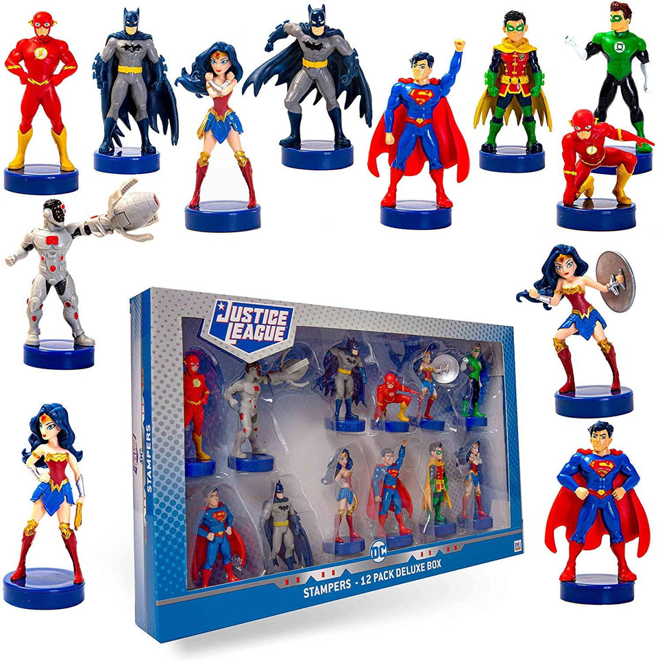 Justice League Stamps 12pk Batman Wonder Woman Superman Robin Flash PMI International
