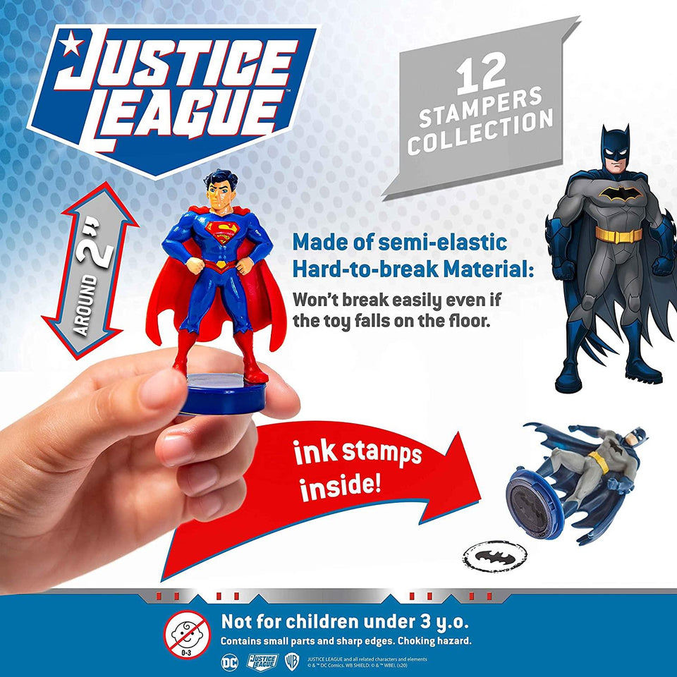 Justice League Stamps 12pk Batman Wonder Woman Superman Robin Flash PMI International
