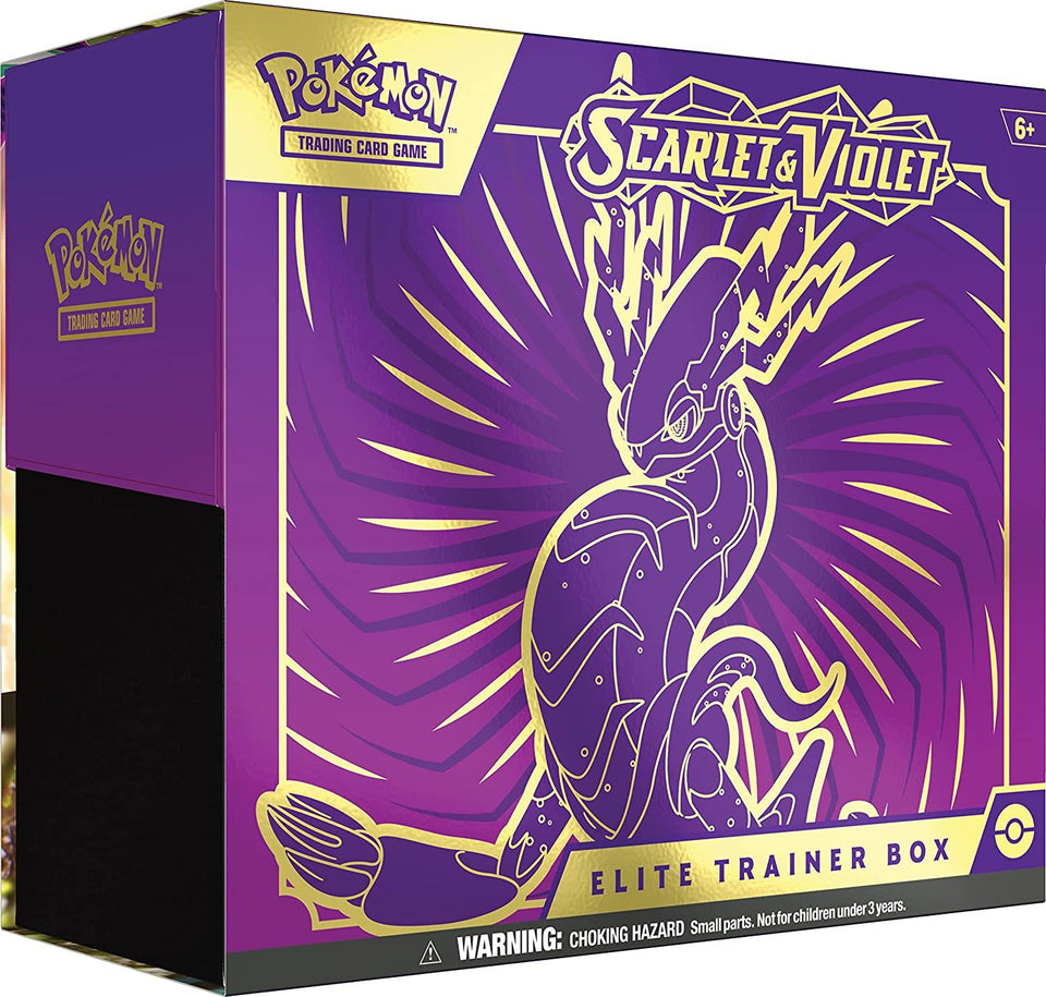 Pokemon TCG Miraidon Purple Elite Trainer Box Scarlet & Violet Booster Packs