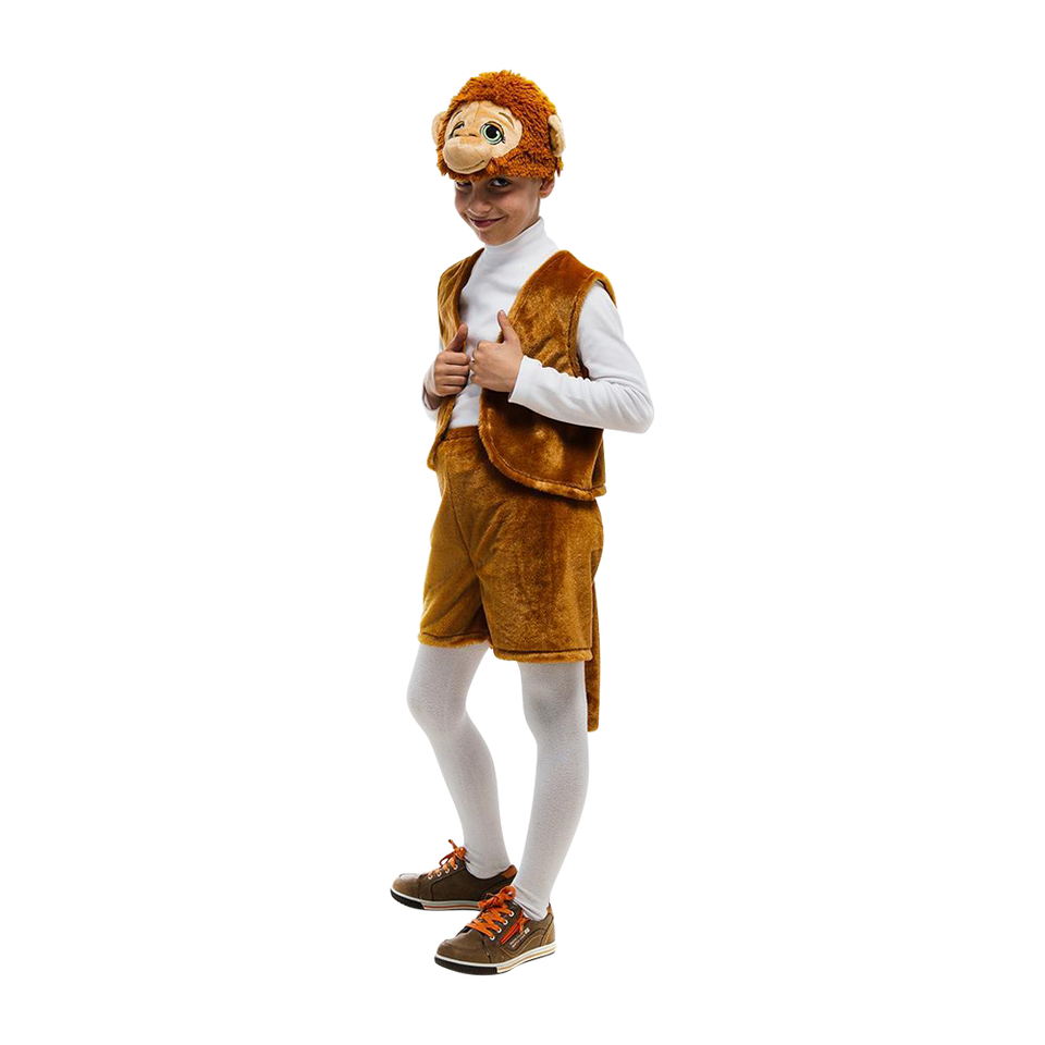 Monkey Jungle Animal Boys Plush Costume Dress-Up Play Kids - X-Small