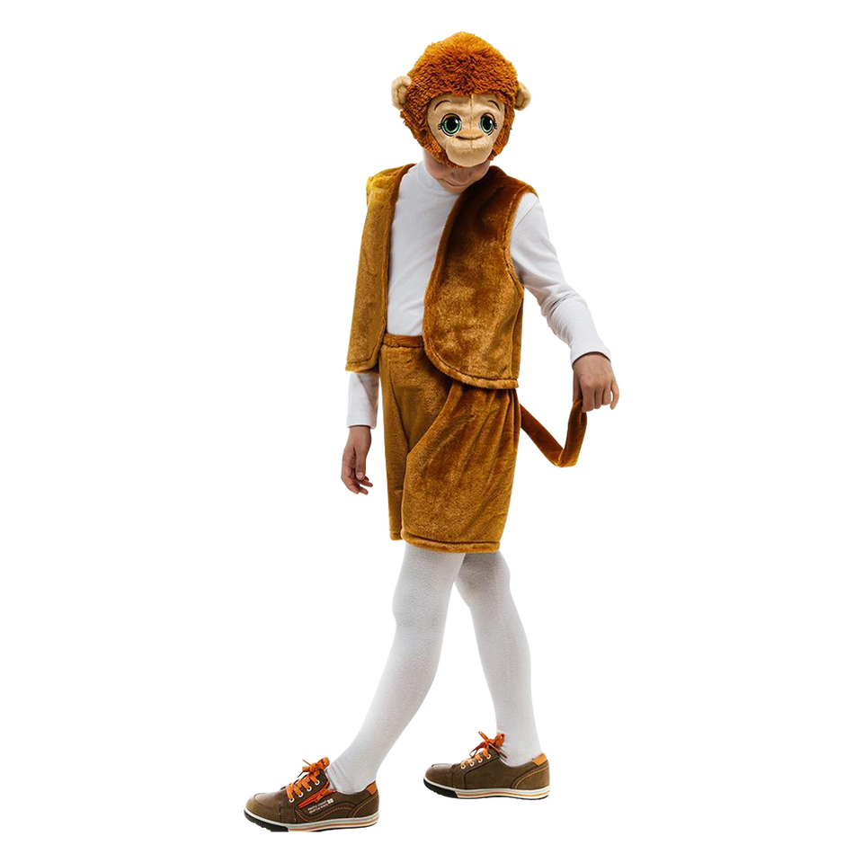 Monkey Jungle Animal Boys Plush Costume Dress-Up Play Kids - X-Small
