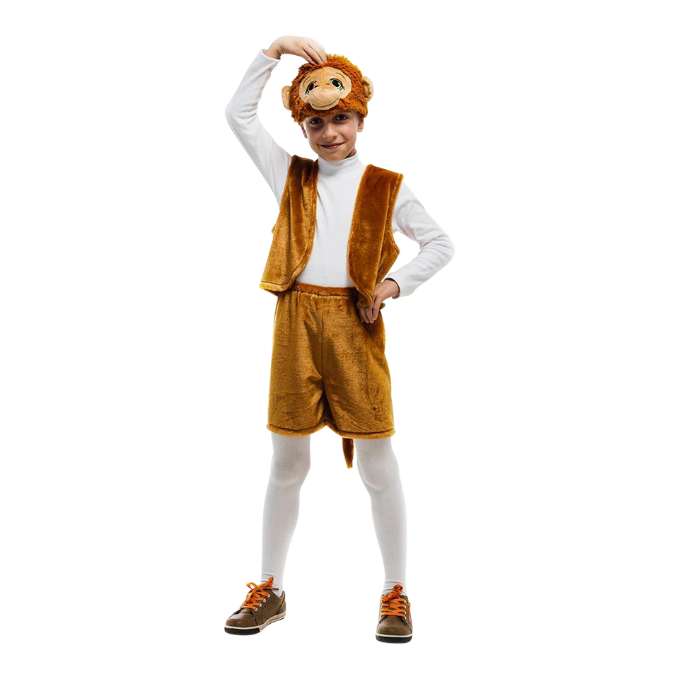 Monkey Jungle Animal Boys Plush Costume Dress-Up Play Kids - X-Small