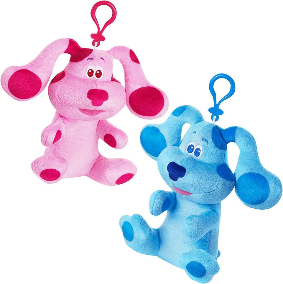 Blue's Clues Magenta Plush Set Backpack Clip on Coin Purse Bundle Ornament Toy PMI International