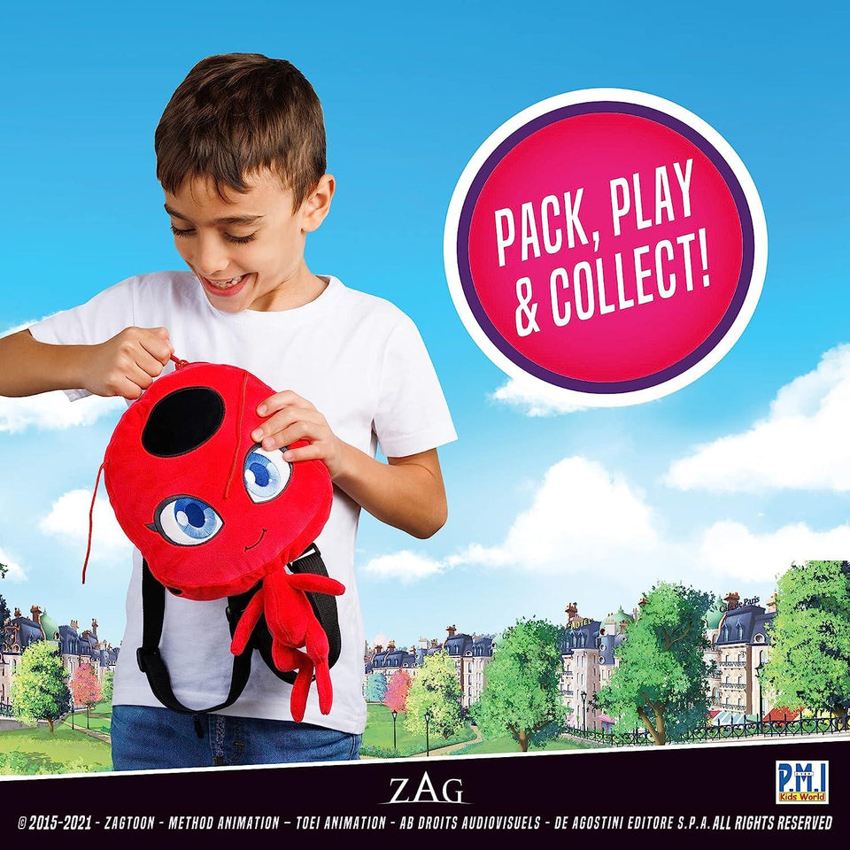 Miraculous Ladybug Tikki Plush Backpack 12" TV Show Character Embroidered PMI International