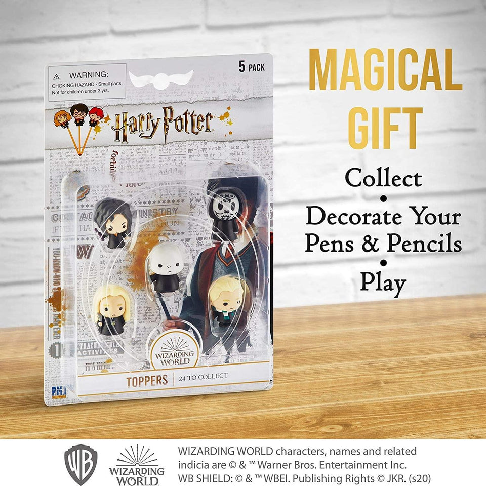 Harry Potter Pencil Toppers 5pk Bellatrix Death Eater Voldemort Lucius Draco PMI International