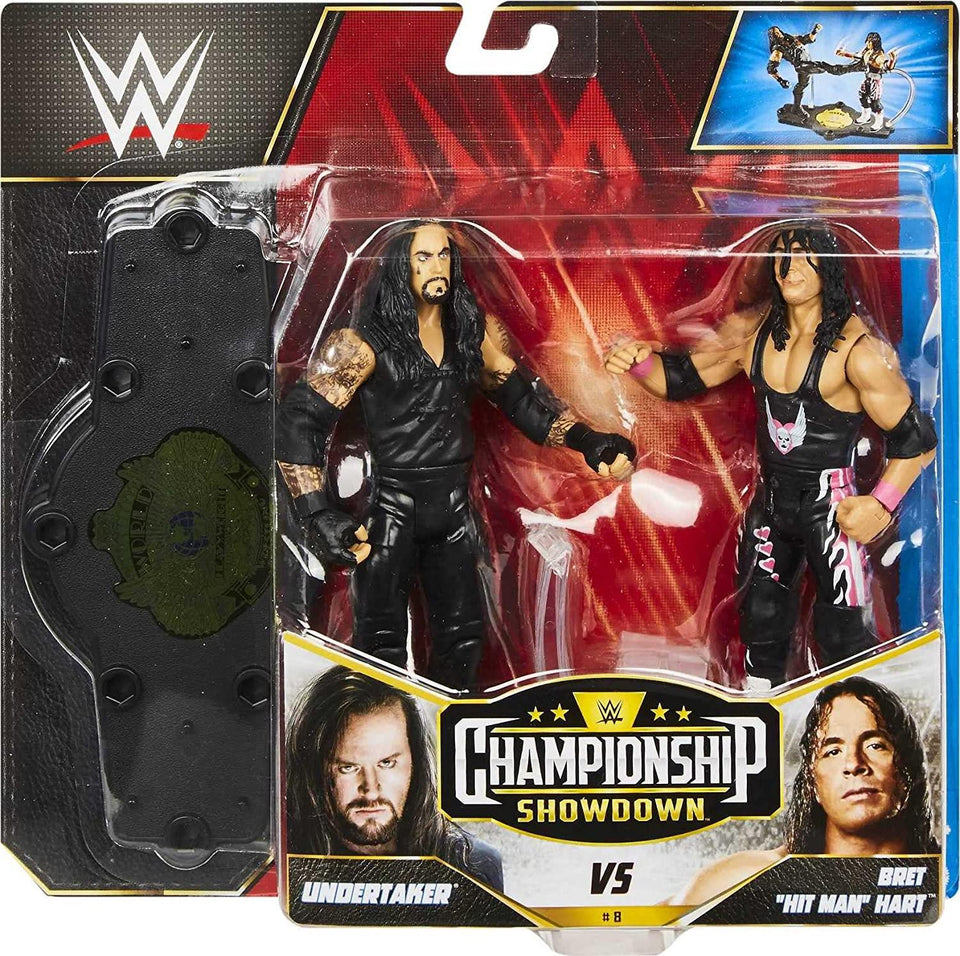 WWE Undertaker vs Bret Hit Man Hart Championship Showdown 90s Wrestlers Mattel