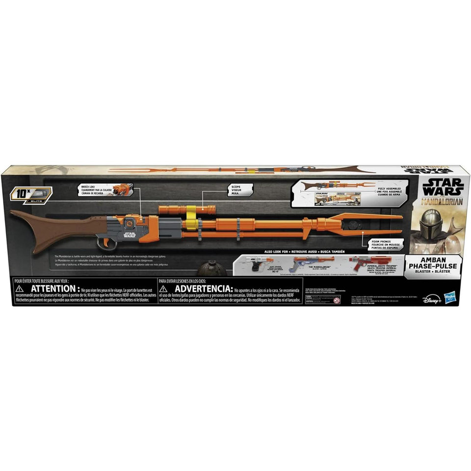 NERF Star Wars Amban Phase-Pulse Blaster The Mandalorian 50" Breech Load Scope Hasbro