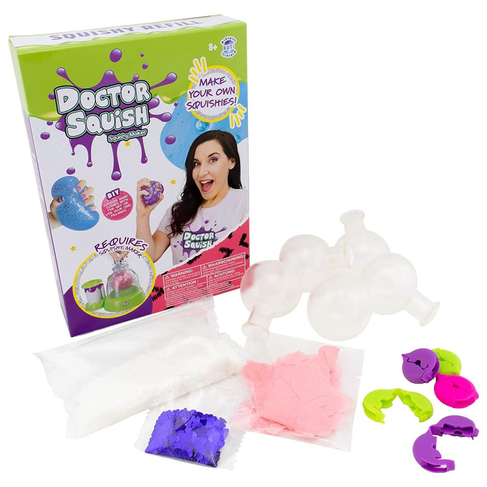 Doctor Squish Squishy Maker Refill 3-Pack Sparkle Slime Party Bundle Kit Mighty Mojo