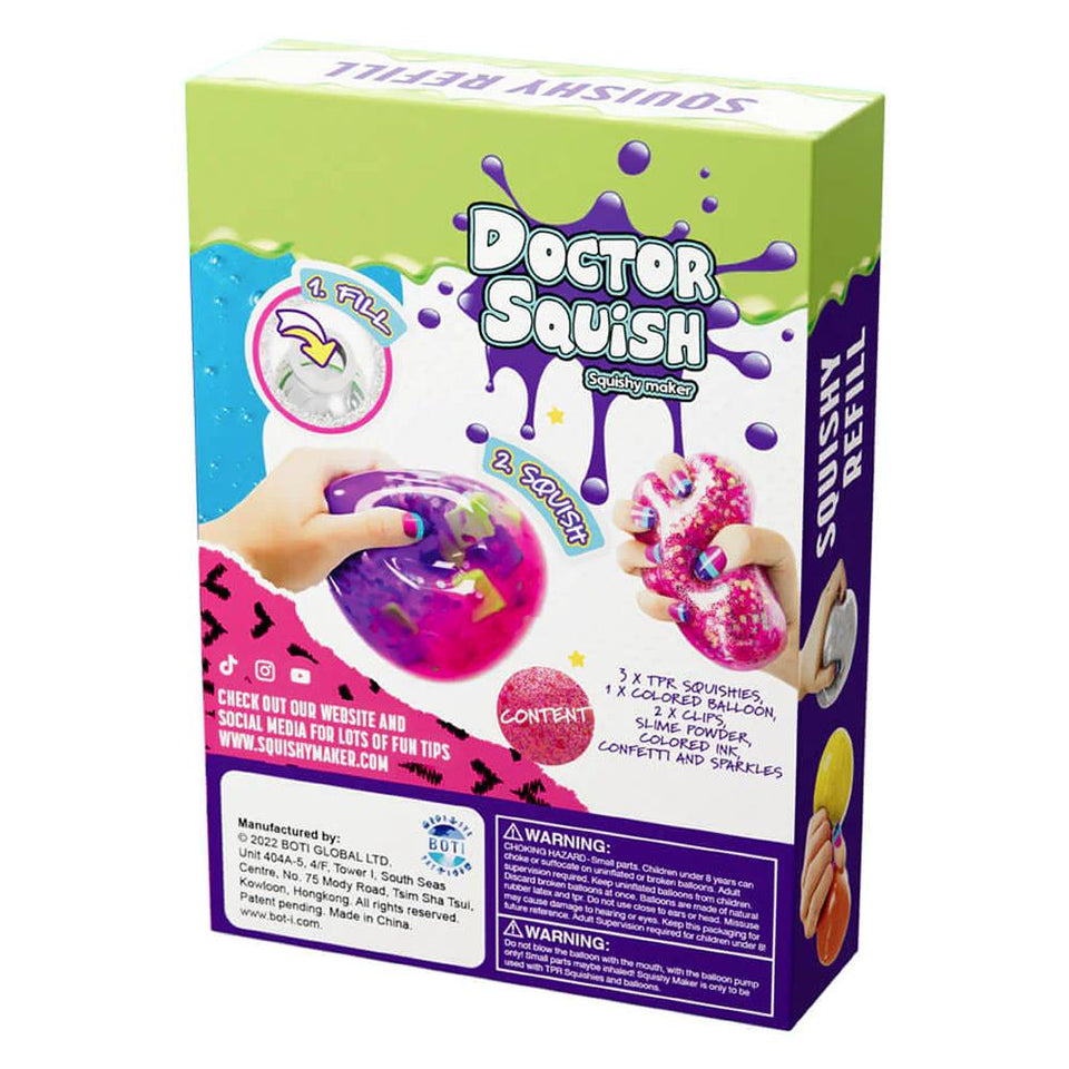 Doctor Squish Squishy Maker Refill 2-Pack Kids Sparkle Slime Party