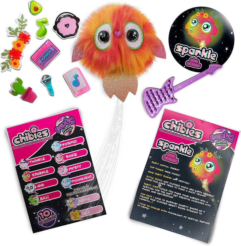 Chibies Boom Box Sparkle Parrot Interactive with Music Glows Lights WOW! Stuff