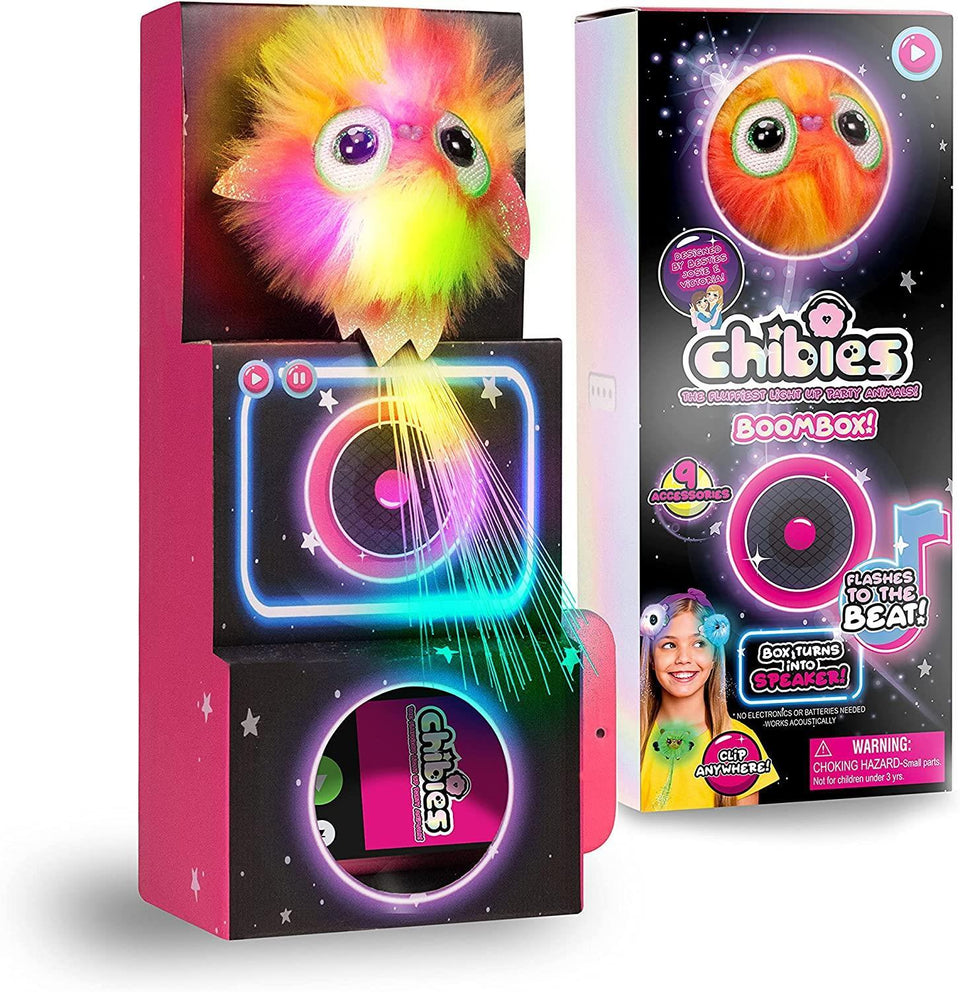 Chibies Boom Box Sparkle Parrot Interactive with Music Glows Lights WOW! Stuff
