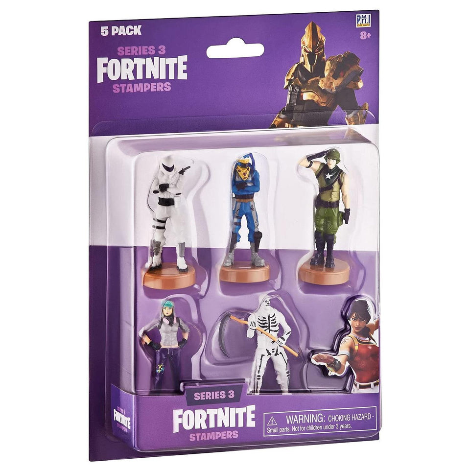 Fortnite Stampers 5pk Overtaker Alpine Munitions Skull Trooper Teknique PMI International