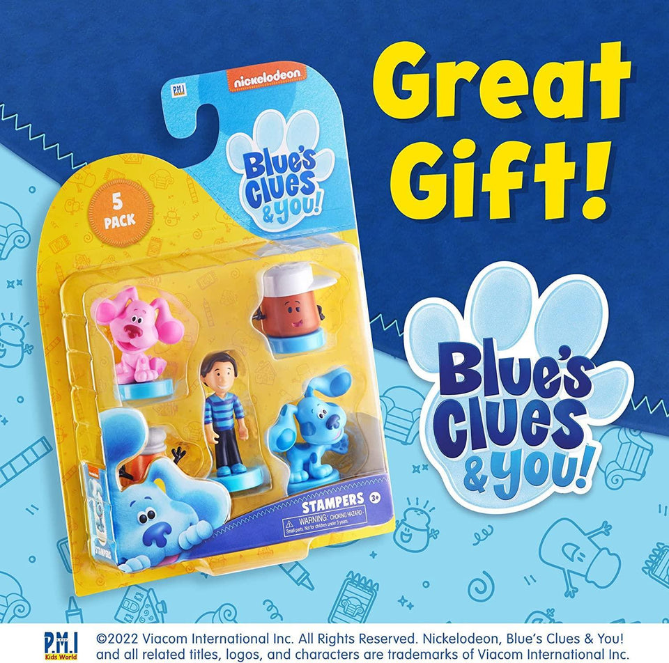 Blues Clues Stamps 5pk Josh Cinnamon Paprika Magenta Nickelodeon Figure Set PMI International
