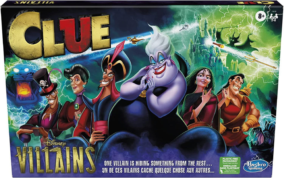 Clue Disney Villains Edition Board Game Ursula Gaston Jafar Movie Characters Hasbro
