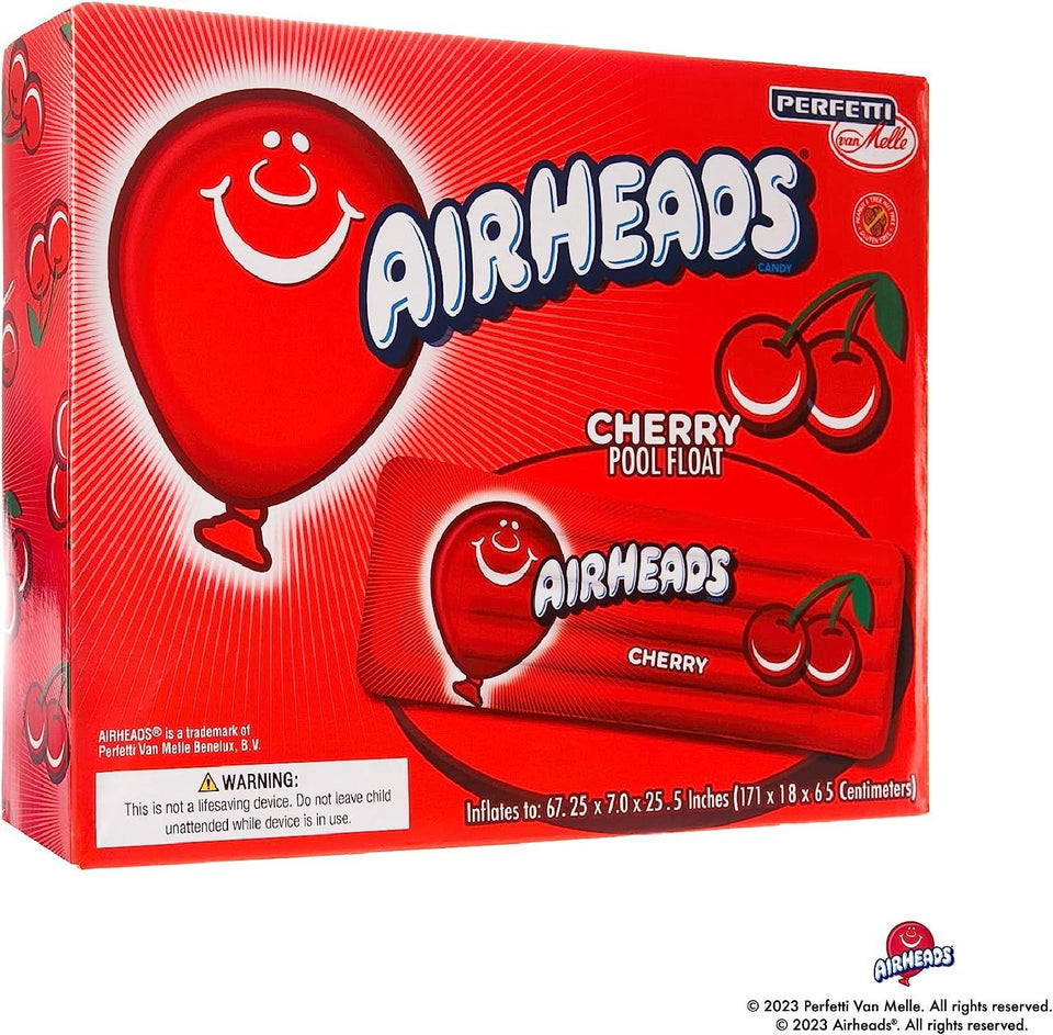 Airheads Red Cherry Inflatable Pool Float 67" Candy Theme Water Raft Mighty Mojo