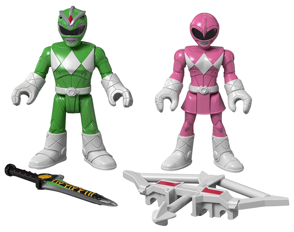 Fisher-Price Imaginext Mighty Morphin Power Rangers Green & Pink Figures