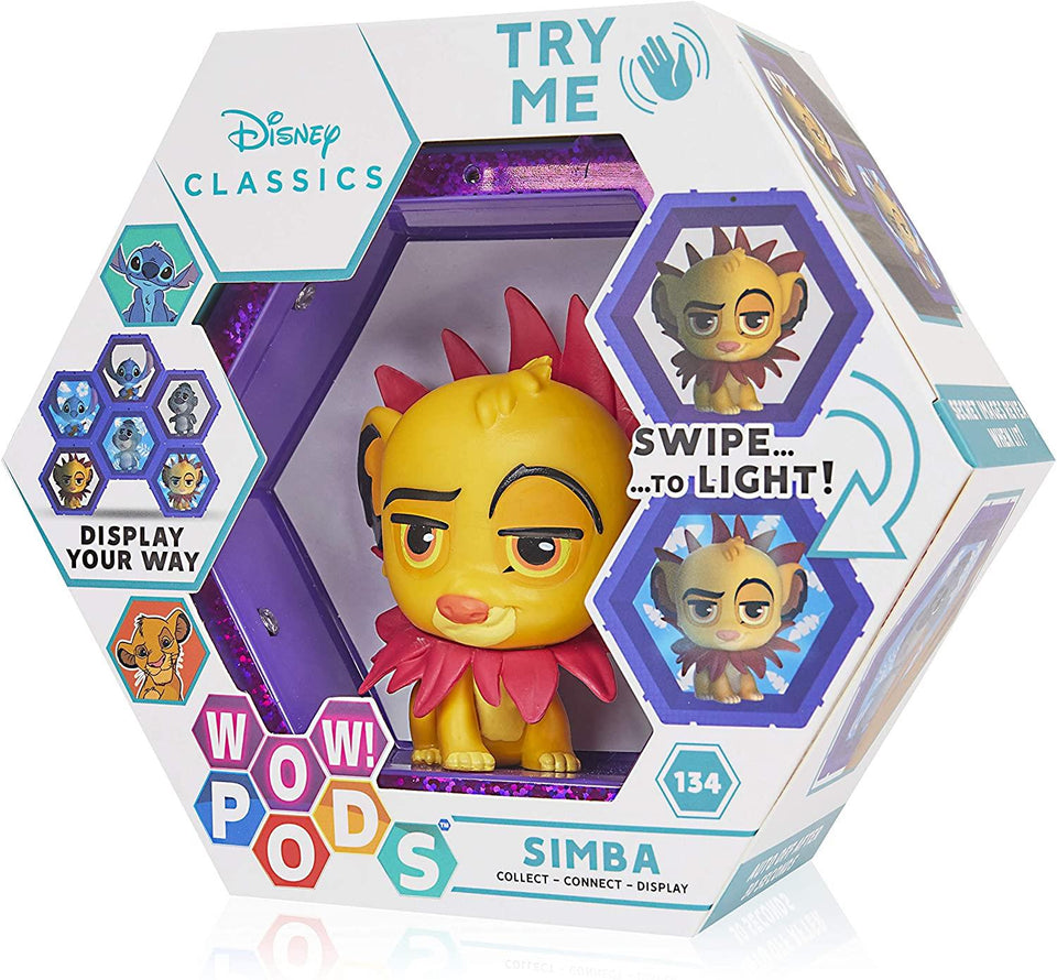 WOW Pods Disney Simba Lion King Swipe to Light Connect Figure Collectible